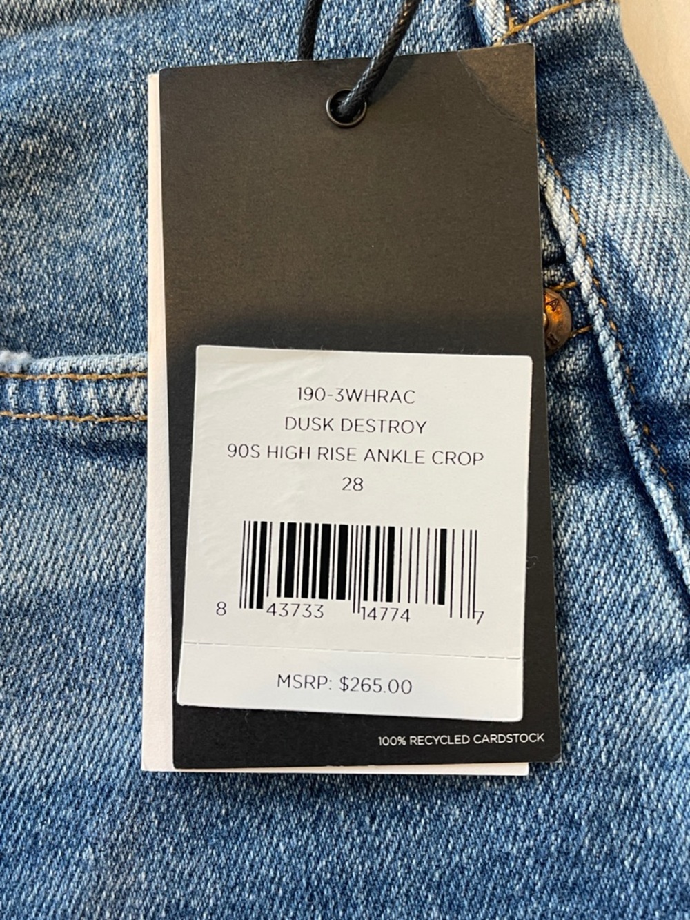 Re/Done Medium Wash Distressed High-Rise Jeans NWT size 28 - Picture 4 of 9